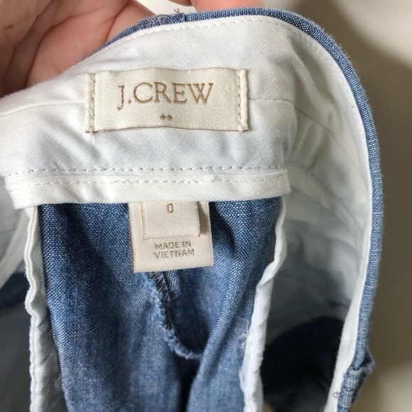 J. Crew Chambray Midrise Chino Shorts Blue 0 - Picture 5 of 6